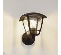 Lindby outdoor wall lamp Isidoro, black, lantern, plastic
