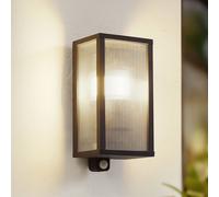 Lindby Outdoor Wall Light Peldar dimmable with Motion Detector (Modern) in Black Made of Aluminium (1 Light Source, E27) from wall lamp for Exterior/Interior Walls House Terrace und Balcony