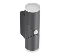 Lindby Aspyn LED outdoor wall light, 2-bulb sensor