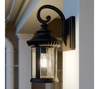Lindby Outdoor Wall Light Barret dimmable (Antique, Vintage) in Brown Made of Aluminium (1 Light Source E27) from wall lamp for Exterior/Interior Walls House Terrace und Balcony