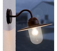 Lindby Outdoor Wall Light Filip dimmable (Modern) in Brown Made of Metal (1 Light Source, E27) from wall lamp for Exterior/Interior Walls House Terrace und Balcony