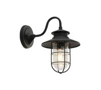 Lindby Outdoor Wall Light Kyan dimmable (Antique, Vintage) in Black Made of Metal (1 Light Source E27) from wall lamp for Exterior/Interior Walls House Terrace und Balcony