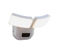 Lindby Outdoor Wall Light Nikias with Motion Detector (Modern) in White Made of Aluminium (2 Light Sources,) from wall lamp for Exterior/Interior Walls, House Terrace und Balcony