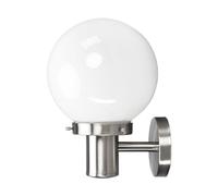 Lindby Outdoor Wall Light Samuel dimmable (Modern) in Silver Made of Stainless Steel (1 Light Source, E27) from wall lamp for Exterior/Interior Walls House Terrace und Balcony