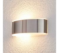 Lindby Outdoor Wall Light Pacon (Modern) in Silver Made of Stainless Steel (1 Light Source, E27) from wall lamp for Exterior/Interior Walls House Terrace und Balcony