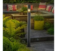 Lindby path light Statius, anthracite/clear, iron, 100 cm
