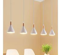 Lindby pendant light Arina, 100 cm, white, 5-bulb, E14