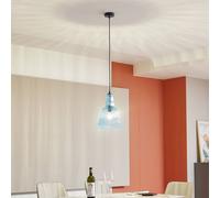 Lindby pendant light Belarion, blue, 1-bulb, glass, Ø 23 cm