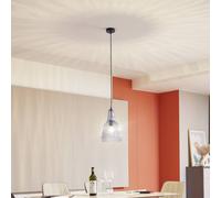 Lindby pendant light Belarion, grey, 1-bulb, glass, Ø 23 cm