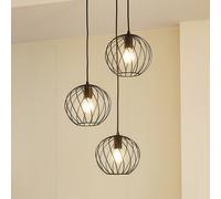 Lindby pendant light Danika, round, Ø 50 cm, black, metal