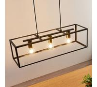 Lindby pendant light Emily, 72 cm, black, 3-bulb, metal