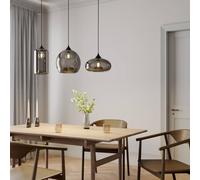 Lindby Pendant Light Fitting, Glass Ceiling (3xE27) 3 Lights Hanging for Kitchen Dining Room Hallway Island Modern and Metal Spheres