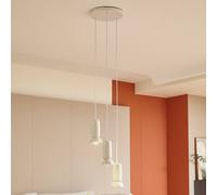 Lindby pendant light Kerimi, ceramic, cream, 3-bulb, round