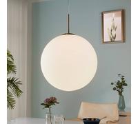 Lindby pendant light Marike, Ø 40 cm, white, glass, globe, E27