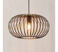 Lindby pendant light Nahele, brown, metal, Ø 40 cm, E27