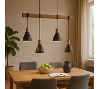 Lindby pendant light Trebale, E14, Ø 15 cm, 4-bulb, wood