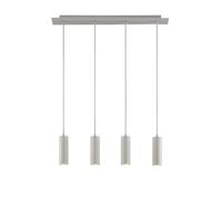 Lindby Pendant Light White, Metal Cylinder Industrial Modern Tube Ceiling Lights Hanging for Kitchen Dining Table Bar Counter Living Room Fixtures 4 x GU10