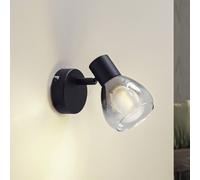 Lindby Pendura wall light, Ø 9 cm, black, glass