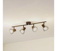 Lindby Piena ceiling light, black, 4-bulb, metal, 70cm