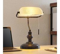 Table Lamp 'Profina' (Antique, Vintage) in Brown Made of Metal for e.g. Office & Workroom (1 Light Source, E27) from Lindby | Desk Lamps