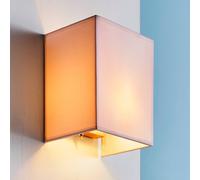Lindby Rectangular fabric wall light Annalisa in white