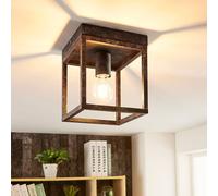 Lindby Rustic ceiling light Emin with metal frame