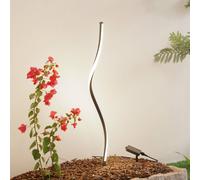 Lindby Sabriel LED solar light, curved, black, aluminium, 3000K