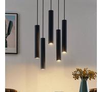 Ceiling Light 'Sanad' dimmable (Modern) in Black Made of Metal for e.g. Living Room & Dining Room (5 Light Sources, GU10) from Lindby | Pendant Lighting, lamp, Hanging lamp, lamp, Ceiling lamp