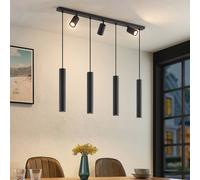Lindby Sanad pendant light, 100 cm, 7-bulb, black, GU10