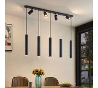 Lindby Sanad pendant light, 116 cm, 9-bulb, black, GU10