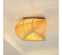 Lindby Sanza ceiling light, 50 cm, wood, curved