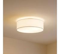 Lindby Sebatin ceiling light, Ø 40 cm, cream, fabric, E27