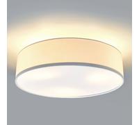 Lindby Sebatin ceiling light, Ø 50 cm, beige, fabric, E27