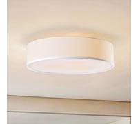 Lindby Sebatin ceiling light, Ø 50 cm, white, fabric, E27