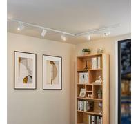 Lindby single-circuit track lighting system Linaro, GU10, 5-bulb, white