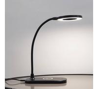 Lindby Siona black CCT dimmable LED table lamp with charging station