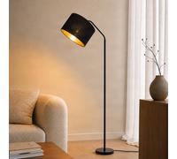 Lindby Siovan floor lamp, black, height 172 cm, gooseneck