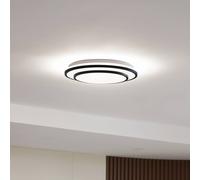 Lindby Smart LED ceiling lamp Duala, black, Tuya, RGB, CCT