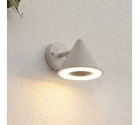 Lindby Soran LED outdoor wall light, taupe, metal, IP44