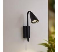 Lindby Sorvete outdoor wall lamp, black, metal, height 33 cm