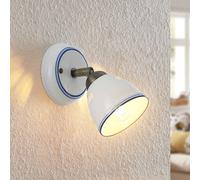 Lindby spotlight Eneas, height 16 cm, white, 1-bulb, ceramic