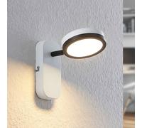 Lindby spotlight Vesim, white, 1-bulb, 15 cm high, iron