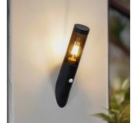 Lindby Statius outdoor wall light, anthracite, iron, sensor