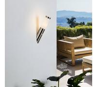Lindby Statius outdoor wall light, grey, stainless steel, sensor