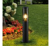 Lindby Statius pillar light, anthracite/clear, iron, 45 cm
