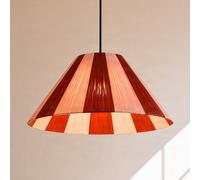 Lindby Suly pendant light, red/pink, cotton, Ø 45 cm