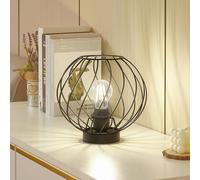 Lindby table lamp Danika, black, metal, Ø 25 cm