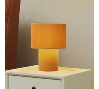 Lindby table lamp Jone, light brown, textile, 30 cm high, E27