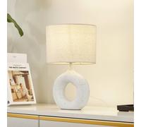 Lindby table lamp Kody, beige, textile, ceramic, 37 cm