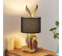 Lindby table lamp Lorentina, height 57 cm, rabbit, gold, textile